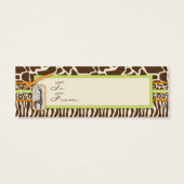 Safari Boy Groene Skinny Gift Label Mini Visitekaartjes (Achterkant)