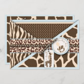 Safari Boy Invitation Card 2 Kaart (Voorkant / Achterkant)