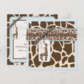 Safari Boy Invitation Square 2 Kaart (Voorkant / Achterkant)