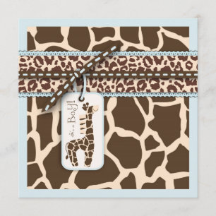 Safari Boy Invitation Square 2 Kaart