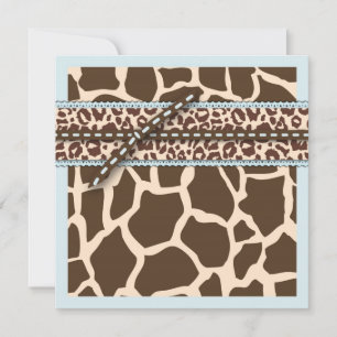 Safari Boy Invitation Square B2 Kaart