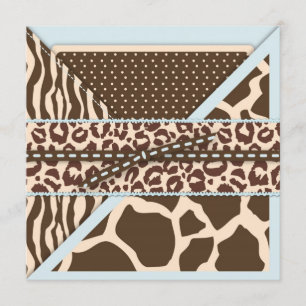 Safari Boy Invitation Square B Kaart
