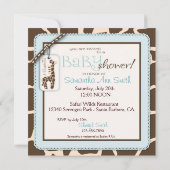 Safari Boy Invitation Square Kaart (Achterkant)