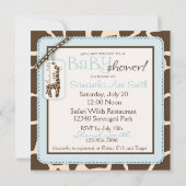 Safari Boy Invitation Square Kaart (Achterkant)