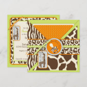 Safari Boy LGR Invitation Square 2 Kaart (Voorkant / Achterkant)