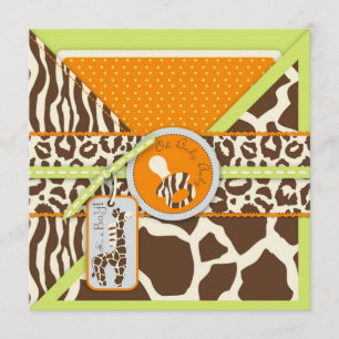 Safari Boy LGR Invitation Square Kaart