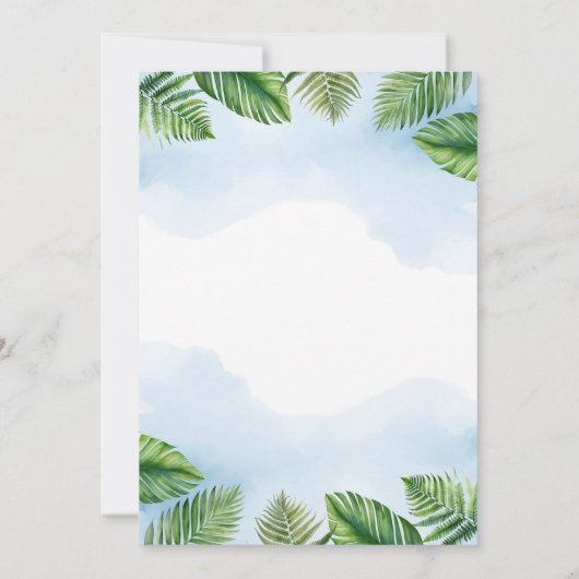 Safari Boy Lion Greenery Baby shower Bow stropdas Kaart (Achterkant)