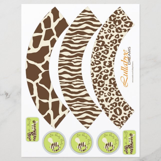 Safari Boy Oranje Cupcake Wrappers (Voorkant)