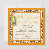 Safari Boy Oranje Invitation Square Kaart (Achterkant)