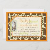 Safari Boy Oranje Uitnodigingskaart 2 Kaart (Achterkant)