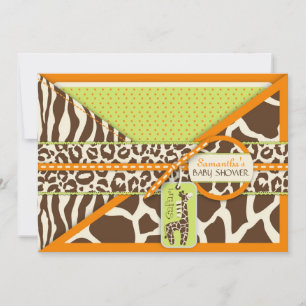 Safari Boy Oranje Uitnodigingskaart 3 Kaart