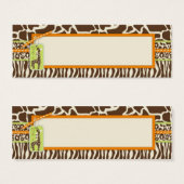 Safari Boy Sinaasappel Skinny Gift Label 2 Mini Visitekaartjes (Voorkant /achterkant)