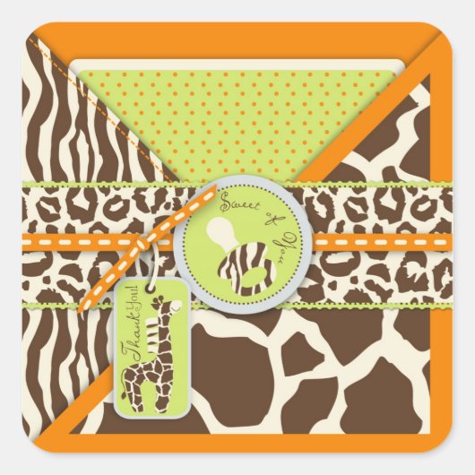 Safari Boy Sinaasappel TY Sticker B (Voorkant)