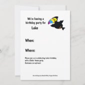 Safari Boy & Toucan Oerwoud Theme Uitnodiging (Achterkant)