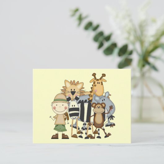 Safari Boy Tshirts en Gifts Briefkaart (Staand voorkant)