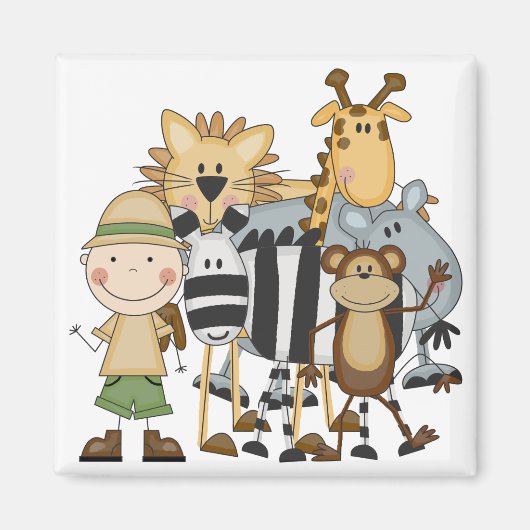 Safari Boy Tshirts en Gifts Magneet (Voorkant)