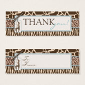 Safari Boy TY Skinny Gift Label Mini Visitekaartjes (Voorkant /achterkant)
