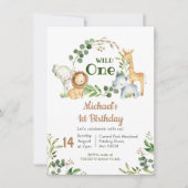 Safari Boy Wild op een verjaardag Kaart (Voorkant)