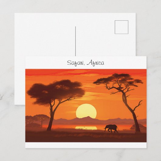  safari briefkaart (Voorkant / Achterkant)