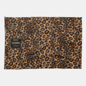 Safari Brown Leopard - Monogram Kitchen Towel Theedoek (Horizontaal)