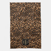 Safari Brown Leopard - Monogram Kitchen Towel Theedoek (Verticaal)