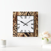 Safari Brown Vierkante Klok (Huis)