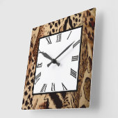 Safari Brown Vierkante Klok (Hoek)