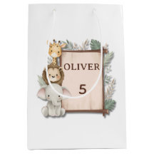 Safari-cadeaubag, cadeautas voor Oliver's 5e verja