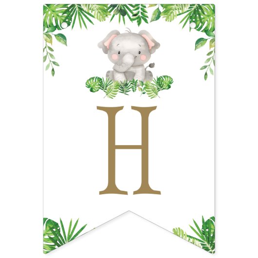 Safari Car Greenery Birthday Oerwouden Vlaggetjes (Tweede vlag)