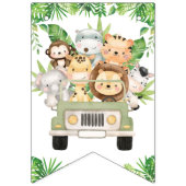 Safari Car Greenery Birthday Oerwouden Vlaggetjes (Eerste vlag)