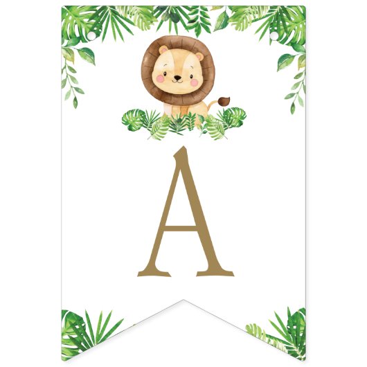 Safari Car Greenery Birthday Oerwouden Vlaggetjes (Derde vlag)