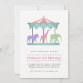 Safari Carousel Birthday Uitnodiging (Voorkant)