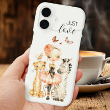 Safari Chic Ballerina Dieren Watercolor Hoesje
