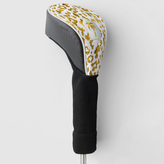 Safari Chic Gold Leopard Print Golfheadcover (Schuin)