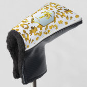 Safari Chic Goud Luipaardprint Putter Golfheadcover (3/4 voorkant)