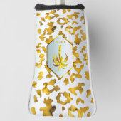 Safari Chic Goud Luipaardprint Putter Golfheadcover (Draai 90)