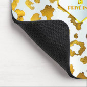 Safari Chic Luxe Gold & White Animal Print Muismat (Hoek)