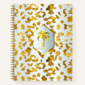 Safari Chic Luxe Gold & White Animal Print Notitieboek (Voorkant)