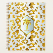 Safari Chic Luxe Gold & White Animal Print Planner (Voorkant)
