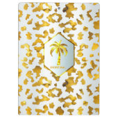 Safari Chic Luxe Goud & Wit Dierenprint Klembord (Achterkant)