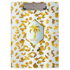 Safari Chic Luxe Goud & Wit Dierenprint Klembord