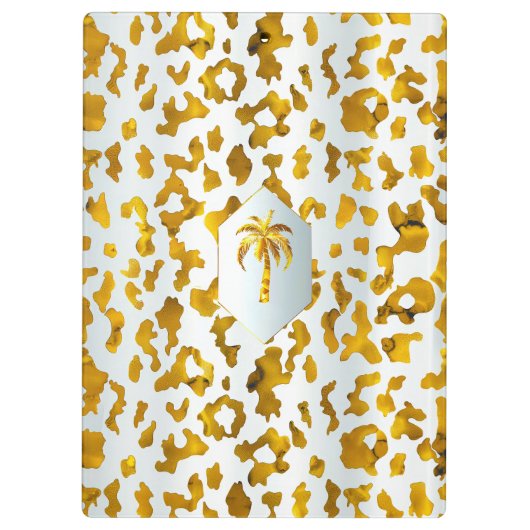 Safari Chic Luxe Goud & Wit Dierenprint Klembord (Achterkant)