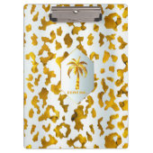 Safari Chic Luxe Goud & Wit Dierenprint Klembord (Voorkant)