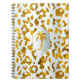 Safari Chic Luxe Goud & Wit Dierenprint Notitieboek (Voorkant)