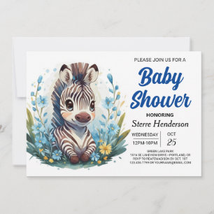 Safari Chic Magic Zebra Boy Baby shower Kaart