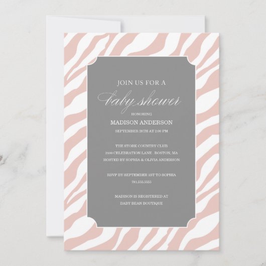 SAFARI CHIC SHOWER | BABY SHOWER INVITATIONS KAART (Voorkant)