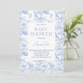 Safari Chinoiserie Toile de Jouy baby shower Kaart (Staand voorkant)