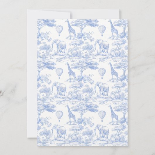 Safari Chinoiserie Toile de Jouy baby shower Kaart (Achterkant)