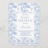 Safari Chinoiserie Toile de Jouy baby shower Kaart (Voorkant / Achterkant)