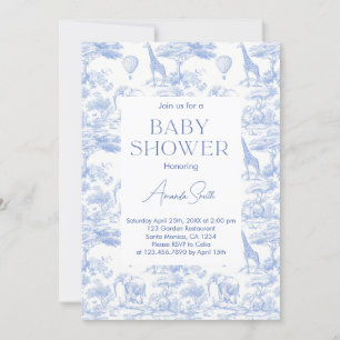 Safari Chinoiserie Toile de Jouy baby shower Kaart
